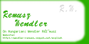 remusz wendler business card